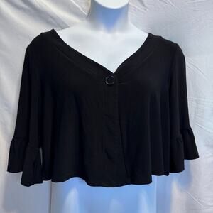 Anna Maxwell Black Bell Sleeve Cropped Bolero Cardigan Shrug Plus Size 22/24